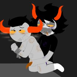 bite_mark blood gamzee_makara homestuck male_only sex socks sweat tavros_nitram tentacle tied_up