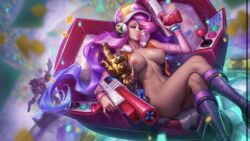 ai_generated breasts bubble_gum league_of_legends miss_fortune nude nude_female official_art official_artwork_edit official_style pink_hair riot_games