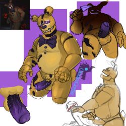 anthro balls blush cheekycreepy chubby cum erection five_nights_at_freddy's five_nights_at_freddy's_(film) fnaf furry gay humanoid looking_pleasured male male_focus male_only male_penetrating nude penis precum rabbit sex size_difference springtrap_(fnaf)