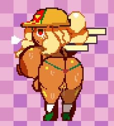 1girls almost_naked almost_nude ass big_ass big_breasts big_butt cap cookie cookie_humanoid cookie_run cubesmolly female female_only female_penetrated food food_creature food_humanoid green_eyes huge_ass huge_breasts huge_butt leaking leaking_pussy multicolored_eyes pixel_art pixelated pizza pizza_box pizza_cookie pizza_delivery pussy pussy_ejaculation pussy_juice pussy_juice_drip red_eyes shoes_only sigh solo solo_female standing sweat sweating thong yellow yellow_hair