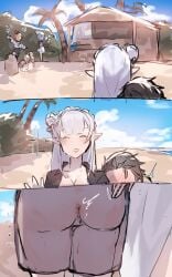 1boy 1futa 3girls after_anal after_sex anal_beads anal_insertion angeru_(pixiv9562919) beach beatrice_(re:zero) bikini black_hair censored dickgirl/male duo elf elf_female emilia_(re:zero) futa_on_male futa_with_female futadom futanari human implied_futanari larger_female larger_futanari light-skinned_futanari light-skinned_male light_skin long_hair male malesub mosaic_censoring natsuki_subaru nude petra_leyte re:zero_kara_hajimeru_isekai_seikatsu rem_(re:zero) sand sand_castle see-through see-through_clothing sex short_hair smaller_male stealth_sex submissive_male x-ray