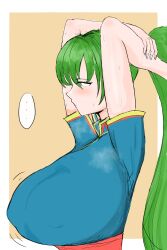 ... 1girls alternate_breast_size artist_request big_breasts breasts clothing female female_only fire_emblem fire_emblem:_the_blazing_blade green_eyes green_hair huge_breasts large_breasts long_hair lyn_(fire_emblem) nintendo nipple_bulge ponytail solo text_bubble