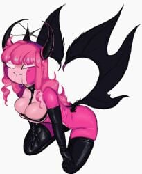 color friday_night_funkin friday_night_funkin_mod gloves latex midfight_masses pose sarvente_(dokki.doodlez) sp4gh3tt1_(artist) succubus succubus_horns wings