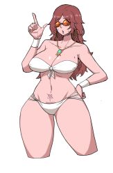 big_breasts bikini brazilian brazilian_female breasts brown_hair cleavage escape1111 female heart heart_tattoo katarina_alves long_hair red-tinted_eyewear sunglasses swimsuit tattoo tekken tekken_7 tinted_eyewear