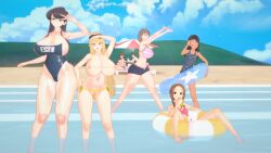 1boy 3d 6girls ai-chan_(tawawa) amano_megumi amano_megumi_wa_suki_darake! babakonga beach big_breasts bikini black_hair blonde_hair breasts brown_eyes brown_hair clothed clothing crossover curvy female female_focus getsuyoubi_no_tawawa hayase_nagatoro hi_res highres human kaneda_mochiko karakai_jouzu_no_takagi-san komi-san_wa_komyushou_desu komi_shouko long_hair looking_at_viewer male medium_hair mount_celeb_kaneda-san multiple_girls naoto_hachioji_(senpai) please_don't_bully_me,_nagatoro pose revealing_clothes simple_background small_breasts swimsuit takagi-san tan tan-skinned_female tan_body tan_skin tanned tanned_female wide_hips