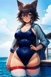 abs ai_generated anthro big_breasts dark-skinned_female furr_app furry gym_clothes large_breasts monster monster_girl monster_musume monster_musume_no_iru_nichijou muscular_female polt polt_(monster_musume) sport_shorts sports_bra swimsuit thick_thighs weightlifting