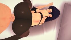 1boy 1girls 3d all_fours ass babakonga bed big_ass big_breasts big_penis clothed clothing curvy erection hi_res komi-san_wa_komyushou_desu komi_shouko long_hair naoto_hachioji_(senpai) open_mouth penis please_don't_bully_me,_nagatoro purple_hair revealing_clothes sideboob simple_background spread_legs tongue_out wide_hips