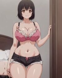 ai_generated big_breasts breasts kotone_shirakawa overflow_(series) plump shorts thick