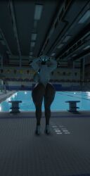 3d ass ass big_ass big_butt female haydee haydee_(game) petru pool robot robot_girl swimming_pool thick_ass thick_thighs