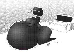 big big_belly big_breasts blahblah866 breasts enderman minecraft no_humans object_vore overweight stomach tagme thick_thighs wide_hips