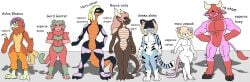 anthro anthro_only arm_tuft arms_out avian avian_feet beak bird black_hair blue_eyes blue_fur body_markings bovid bovine bovine_ears brown_scales cat_ears catboy character_name character_sheet chicken claws curvy curvy_body curvy_figure curvy_hips dragon dragon_ears eye_markings feathered_tail feathered_wings feathers featureless featureless_chest featureless_crotch felid feline femboy feminine_male furry furry_only furu_flami girly green_fur green_hair hair hair_covering_eyes hair_over_eyes hands_on_hips hands_together hooves horns humanoid legs_apart legs_crossed legs_together long_tail male male_only mammal manly monkey mouse mouse_ears mouse_tail muscular muscular_male muscular_thighs neck_tuft one_eye_visible one_tooth orange_feathers orange_scales original_character original_characters ox pink_body pink_fur pink_hair primate purple_eyes purple_hair reptile scales scalie shadow shoulder_tuft simple_background small_waist snake stripes tail tail_feathers tail_markings tail_spines thick_thighs three_tone_body tooth_showing two-tone_hair two_tone_body two_tone_fur two_tone_skin twunk voluptuous white_fur white_hair wide_hips wingless_dragon yellow_hair