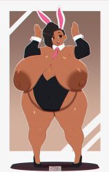 big_breasts breasts bunnysuit datmofo4 disproportional female hyper_belly hyper_breasts justkindofhere pregnant thick_thighs wide_hips