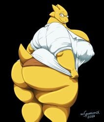 1girls alphys anthro ass bbw big_ass big_breasts breasts busty clothes_too_small clothing fat_ass female female_only glasses huge_ass huge_breasts labcoat large_ass large_breasts looking_back nipple_bulge shorts solo thick_ass thick_thighs thunder_thighs undertale undertale_(series) wide_hips xxsparcoxx