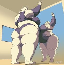 1girls anthro ass bbw belly big_ass big_belly big_breasts breasts cameltoe chubby chubby_female clothing female female_only goat milf mirror mirror_reflection mother one-piece_swimsuit solo swimsuit thick_thighs toriel undertale undertale_(series) wide_hips xxsparcoxx