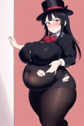 ai_generated bbw belly_overhang big_belly big_breasts big_female blush chubby chubby_female embarrassed fat fat_ass fat_female fat_fetish fat_girl fat_woman fatty k-on! large_female mio_akiyama_(k-on!) overweight overweight_female plump thick_thighs weight_gain