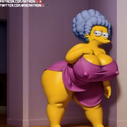 4k ai_generated ass bbw belly belly_button big_ass female female_only highres looking_at_viewer looking_back matronai_(artist) nipples patreon patreon_username patty_bouvier pinup solo solo_focus ssbbw stable_diffusion the_simpsons thick_thighs twitter_username wide_hips