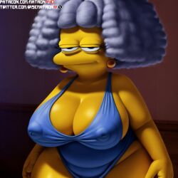 4k ai_generated bbw belly belly_button female female_only highres looking_at_viewer matronai_(artist) nipple_bulge nipples patreon patreon_username pinup selma_bouvier solo solo_focus ssbbw stable_diffusion the_simpsons thick_thighs twitter_username wide_hips