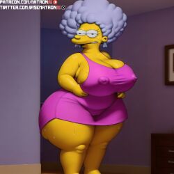 4k ai_generated ass bbw belly belly_button big_ass female female_only highres looking_at_viewer looking_back matronai_(artist) nipples patreon patreon_username patty_bouvier pinup solo solo_focus ssbbw stable_diffusion the_simpsons thick_thighs twitter_username wide_hips