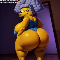 1girls 4k ai_generated ass bbw belly belly_button big_ass butt female female_only highres looking_at_viewer looking_back matronai_(artist) nipples patreon patreon_username pinup selma_bouvier solo solo_focus ssbbw stable_diffusion the_simpsons thick_thighs twitter_username wide_hips