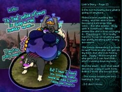 2023 2girls big_breasts blueberry_inflation blush color dialogue english_commentary english_text fat hearts_around_head huge_belly link midna multiple_girls rule_63 sequence sinflative spherical_inflation stomach_noises tagme the_legend_of_zelda the_legend_of_zelda:_twilight_princess twilight_princess wolf_link