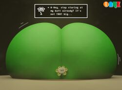 ass big_ass blender blender_(software) blender_eevee blush colossal_ass embarrassed enormous_ass flower flowey_the_flower flowey_with_nothing_else_but_a_massive_ass gigantic_ass huge_ass hyper_ass large_ass massive_ass onyxsplash plant undertale undertale_(series)