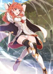 1girls attack bare_thighs celica_(fire_emblem) female female_only fire_emblem fire_emblem_echoes:_shadows_of_valentia medium_hair nintendo orange_eyes orange_hair panties pantyshot pantyshot_(standing) pelvic_curtain solo sword thighhighs thighs underwear upskirt weapon white_panties yuuri_(orz_commushows)