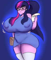 1girls big_breasts breasts_bigger_than_head elewdfurs equestria_girls huge_breasts hyper hyper_breasts looking_at_viewer my_little_pony sci-twi solo_female tagme thick_thighs