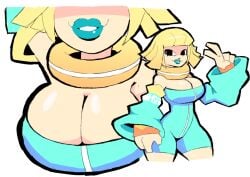 bel_(brc) big_lips bimbo bimbo_lips blonde_hair blue_lips blue_lipstick bomb_rush_cyberfunk eks-out huge_breasts lips lipstick plump_lips seductive suggestive thick_lips thick_thighs wide_hips