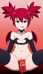 alternate_version_available breasts covering_crotch disgaea disgaea_1 etna flat_chest flat_chested gloves johnthems nippon_ichi_software small_breasts spread_legs succubus succubus_tail succubus_wings thighhighs thighs