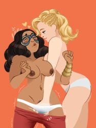 2girls big_breasts bleepideeboop breasts brie_larson brown-skinned_female brown_eyes brown_hair carol_danvers chocolate_and_vanilla chubby chubby_female dark-skinned_female female female_only fingering iman_vellani interracial interracial_yuri kamala_khan light-skinned_female marvel marvel_cinematic_universe marvel_comics ms._marvel ms._marvel_(kamala_khan) muslim_female nipples pakistani_female pubic_hair tagme_(artist) the_marvels topless wet_panties women_heroinas yuri