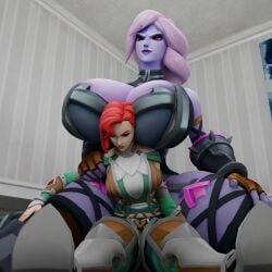 alternate_breast_size ass_expansion breast_expansion breasts breasts_bigger_than_head decodec demon demon_girl expansion furia_(paladins) giantess huge_breasts large_breasts paladins purple_skin size_difference size_play soul_stealer_furia thick_thighs thighs