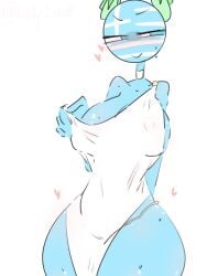 1girls blue_body countryhumans countryhumans_girl greece_(countryhumans) heart horny_female kak0yt0_chel sweat tagme toga undressing