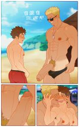 2boys abs age_difference armpit_hair ass back back_muscles balls bara beach big_balls big_dom_small_sub big_muscles big_nipples big_pecs big_penis blonde_hair blush brown_hair cuckoo_chan daddy dilf dog_tags erection eye_contact foreskin french_kissing gay gym_leader hair holding_partner huge_cock human human_dominating_human human_on_human kissing larger_human larger_male looking_over_eyewear looking_over_glasses looking_over_sunglasses lt_surge male male/male male_only mostly_nude muscular muscular_human muscular_male navel nipples older_dom_younger_sub older_human older_male older_man_and_younger_boy pec_fondling pec_grasp pec_play pecs penis pokemon pokemon_rgby pubes red_(pokemon) sand sex size_difference smaller_human smaller_male submissive submissive_human submissive_male sunglasses swimwear tinted_eyewear water yaoi younger_human younger_male