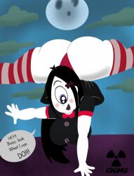 ass_up big_ass big_penis cyclops goth handstand iris_(ruby_gloom) panties ruby_gloom_(franchise) stockings striped_legwear thick_thighs