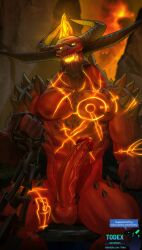 astaroth demon fire male male_only muscular muscular_male precum solo_focus tagme todex