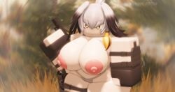 1girls 3d casual female glock gloves handwear kemono_friends legwear motion_blur pistol pistol_holster roblox robloxian shibsol_rr34 shoebill_(kemono_friends) solo tactical_nudity tagme twitter_username watermark