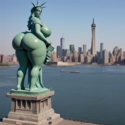 ai_generated ass big_ass big_breasts big_butt breasts bubble_butt city_background cityscape female female_focus female_only huge_ass huge_breasts huge_butt hyper_hourglass jackd22 large_ass large_butt massive_ass massive_butt public_domain statue statue_of_liberty thick_thighs thighs