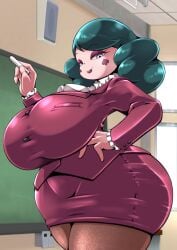 1girls 2d classroom cocco colored_hair curvy eclipsa_butterfly facial_markings female_focus female_only huge_ass huge_breasts lipstick mature_female milf pantyhose portrait purple_eyes star_vs_the_forces_of_evil tagme teacher thick_thighs venus_body voluptuous wide_hips