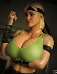 1girls 3d 3d_model abs ass big_ass big_breasts blonde_hair cleavage female female_only fit fit_female fully_clothed light-skinned_female mature_female midriff milf mortal_kombat mortal_kombat_1_(2023) rude_frog solo sonya_blade sonya_blade_(mk_1) thick_thighs tights wide_hips