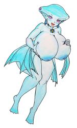 1girls breast_grab breast_squeeze breasts earrings female gaixas1 gigantic_breasts huge_breasts inverted_nipples large_breasts nude ocarina_of_time princess_ruto solo tagme the_legend_of_zelda zora