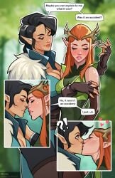 2girls breasts bust busty chest cleavage critical_role critical_role:_vox_machina curvaceous curvy curvy_figure cute_face digital_media_(artwork) druid elf elf_ears elf_female english_text eyebrows eyelashes female female_only fit fit_female hips hourglass_figure humanoid keyleth legs light-skinned_female light_skin long_ears minko multiple_girls olena_minko petite petite_body petite_female pointy_ears ranger slim slim_thick slim_waist text the_legend_of_vox_machina thick thick_legs thick_thighs thighs vex'ahlia waist yuri