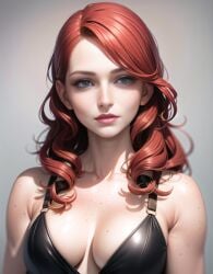 ai_generated bikini_top blue_eyes freckles irish red_hair