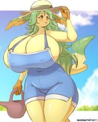 big_breasts breasts huge_breasts leafeon pokemon pokemon_(species) saasmimz thick_thighs wide_hips