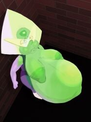 1girls belly big_belly breasts female nipples outie_navel peridot peridot_(steven_universe) sagging_breasts shortstack solo steven_universe torpedo_belly vore zevix