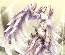 angel duel_monster female golem k.nock living_statue megalith_ophiel mineral_fauna mineral_humanoid rock rock_creature rock_humanoid stone_body yu-gi-oh!