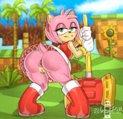 algozhell amy_rose anus ass bent_over big_ass boots bracelet butt digital_drawing_(artwork) digital_media_(artwork) dress fat_ass fat_butt female female_focus female_only furry girly girly_girl gloves going_commando hammer hedgehog_girl hi_res no_panties plump_ass pussy round_ass round_butt sega solo solo_female solo_focus sonic_(series) sonic_team thick_ass thick_butt thick_thighs twitter vagina video_games wide_hips