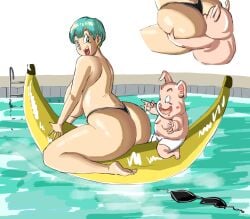 big_ass big_butt bikini bulma_briefs dragon_ball face_in_ass oolong panarandom topless