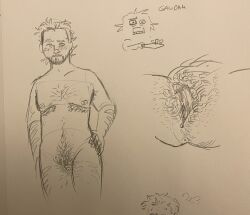 1cuntboy arm_hair body_hair chest_hair clitoris close-up cuntboy gordon_freeman half-life half-life_2 intersex isopodlog leg_hair pubic_hair sketch top_surgery_scars traditional_media_(artwork) vagina