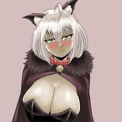 1girls blush blushing_at_viewer blushing_profusely embarassed fate/grand_order fate_(series) female female_only fgo jalter jeanne_alter ndahbear nekomimi solo