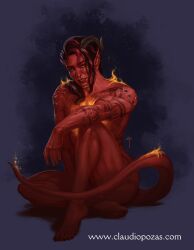 karlach from baldur's gate by claudio pozas